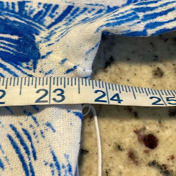 Chico's Womens Seashell Swirl Open Front Cardigan Sweater Poolside Blue Sz 4 NWT - Picture 8 of 9